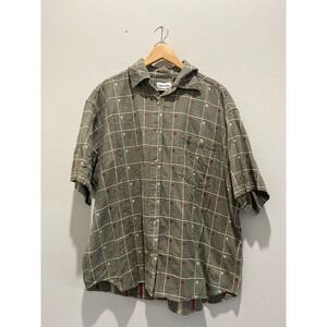 Capistrano Womens 2X Plaid‎ Shirt Short Sleeve Button Front Cotton Casual Top